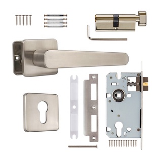Manijas de Puerta de Aleación de Aluminio y <span class=keywords><strong>Zinc</strong></span> Negro Mate Europeo, Diseño Moderno, Accesorios Internos para Ventanas de Dormitorio con Cerraduras, Gran Venta - Product Image 4