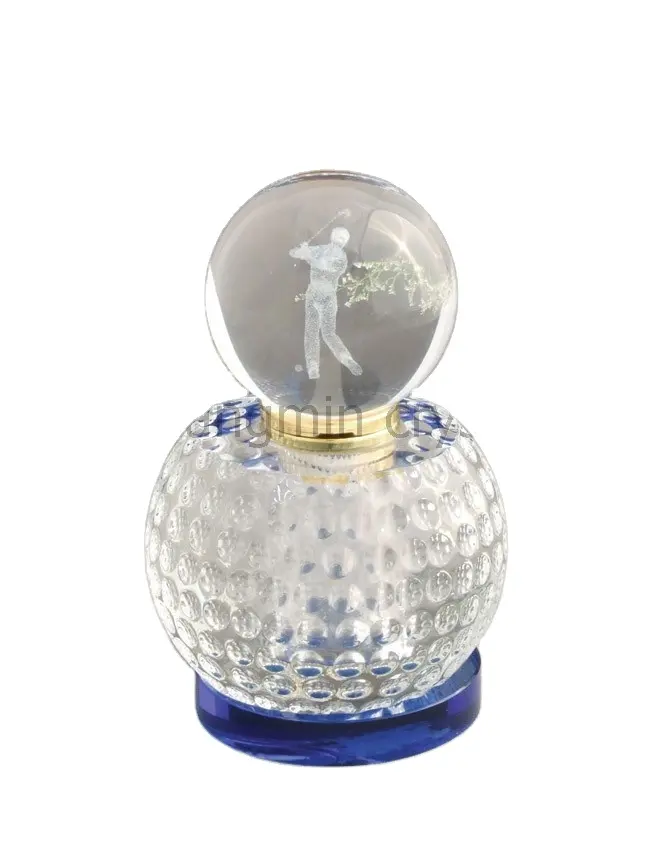 crystal glass .golf ball shaped perfume bottle