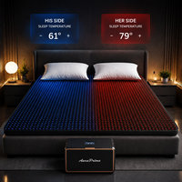 Surmatelas à deux zones, système de sommeil rafraîchissant et chauffant, gris foncé, pour lit Queen