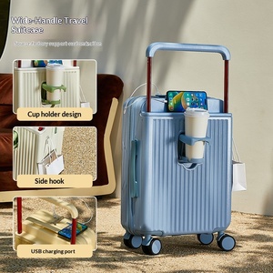 Maleta de Viaje con Apertura Frontal, Portavasos y Carga USB, Expandible de 20 Pulgadas, Multifuncional y Ancha - Product Image 1