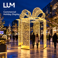 Arche de Noël LED de 3 m de haut en forme de boîte à cadeaux ouverte avec lumières LED et cadre en aluminium peint pour motif lumineux de Noël