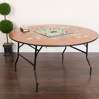 Table ronde pliante en bois de 60 pouces (5 pieds) pour les événements, les banquets, les mariages et les dîners