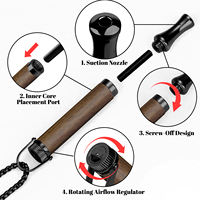 Bijoux en acier inoxydable Redwood Fruit Core Cigarette Huile essentielle Diffuseur Anxiété Respiration Coton Mèche Inhalateur sans fumée