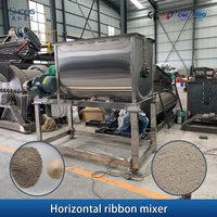 Mélangeur à ruban double à pales en acier inoxydable industriel pour engrais organique, mélangeur horizontal à vis pour substrat