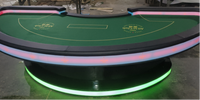 Table de Blackjack semi-circulaire de luxe SUCCESSOR, mobilier professionnel sur mesure avec éclairage LED et surface en feutre de qualité supérieure