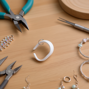 Fibbia a U ILAN 8mm Bianco K 60 pezzi per creazione di gioielli - Product Image 3