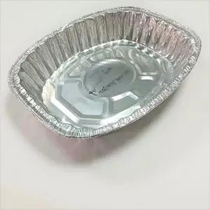 Récipients alimentaires jetables de forme ovale en aluminium pour le stockage des aliments Rôtissoires de dinde Rôtissoire Emballage alimentaire Plateau en aluminium 7000ml