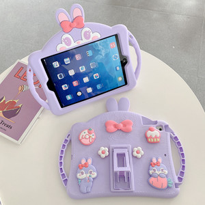 เคสแท็บเล็ตซิลิโคนรูปกระต่ายและแมวน่ารักสำหรับ iPad Air Pro 10 Gen 6 10. 9นิ้วฝาครอบรูปโบว์ดอกไม้2025ตัวยึดโชคดีแบบทำมือ - Product Image 4