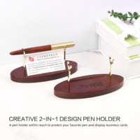 Porte-stylo rond en bois pour carte de visite TTX Office en métal avec fonction de calendrier pour accessoires de bureau