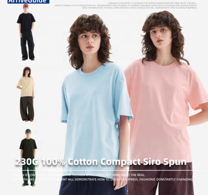 T-shirt personnalisé 230 g/m² 100 % coton compact Siro Spun, tee-shirt vierge unisexe pour impression streetwear - Product Image 5