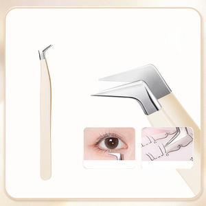 2 Stück KHC S42 Edelstahl Langlebige 10mm Wimpernpinzette Präzisions-Antistatik-Spitze Augenbrauen-Formungswerkzeug - Product Image 4