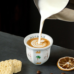 Taza de Café Octogonal de Cerámica Blanca, Estilo Desierto de Oriente Medio, para Festivales Árabes, Marca Privada, Dropshipping - Product Image 4