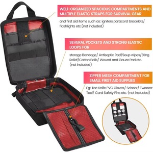 Boîte de rangement portable rouge personnalisée avec logo et design d'usine, sac médical, étui de premiers secours imperméable - Product Image 3