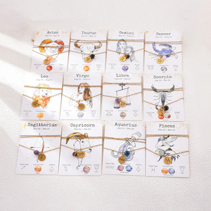 สร้อยคอสแตนเลส12ราศีสำหรับผู้หญิงขายดีจี้ทำนายดวงชะตา12แบบ - Product Image 1