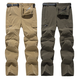 Quick Drying Pants Men Women Detachable Summer Hiking Pants Light Gray Unisex Outdoor Sports Leisure Four Way <b>Stretch</b> - Product Image 5