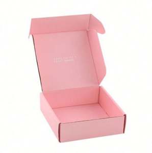 Cajas de Embalaje de Papel de Alta Calidad, Impresión de Envío, Cajas de Embalaje de Lujo Plegables, Caja de Cartón Corrugado Rosa - Product Image 4