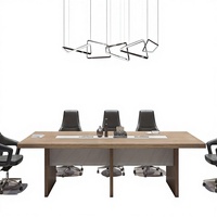 Table de conférence de bureau extensible en bois massif de couleur noyer, style moderne minimaliste, très vendue, table d'ordinateur pour PDG