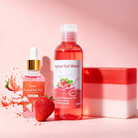 Ensemble de soins intimes pour femmes, parfum fraise, gel lavant féminin pour le vagin, équilibre du pH, hydratant, savon en barre Yoni, huile Yoni