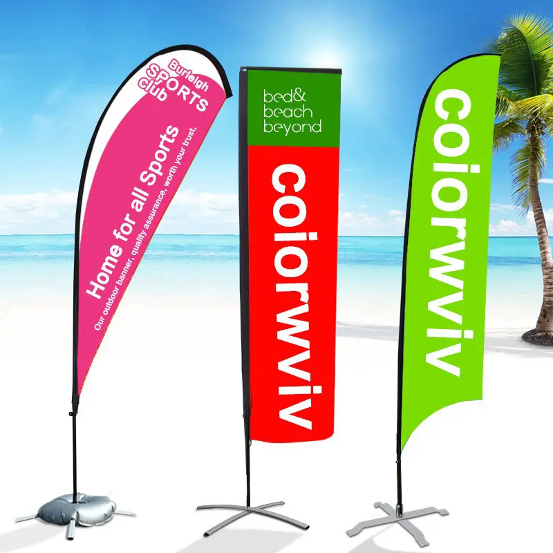 Promotional Advertising Custom Print Flagpole Pride Feather Flag Flying Beach Flag Banner Teardrop Flags Beachflags