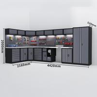 Armoire à outils modulaire en acier OEM, unités de rangement robustes pour atelier et garage avec finition époxy et verrouillage à 3 points