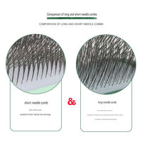 Brosse démêlante professionnelle à picots longs et courbés en plastique souple PP pour animaux de compagnie, outil de toilettage pour chiens et chats à poils longs