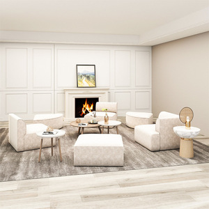 Ensemble de canapés modulaires en blocs de construction pour enfants, en tissu, éponge en mousse à haute élasticité avec accoudoirs pour garçons et filles - Product Image 2