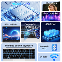 Laptop Baru Grosir Pabrik Intel N5095 Quad-Core 2.0GHz Windows 11 512GB SSD Keyboard Inggris Layar IPS 16:9 15.6 Inch
