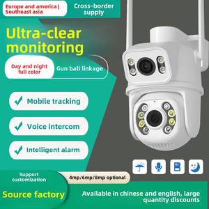 ICSEE wifi摄像机ptz 8MP 4k家庭高清网络夜视户外6MP 3k无线双镜头双屏监视器IP闭路电视摄像机 - Product Image 4