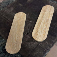 Poignée de porte en marbre travertin beige moderne sculptée à la main, style Wabi Sabi vintage, pour la décoration de la maison et des hôtels