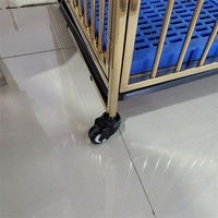 Cage double en métal pliable avec roues, cage métallique dorée, personnalisée