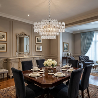 Lustre LED contemporain personnalisé en forme de fleur en verre pour hall d'entrée, hôtel, salle à manger, décoration de luxe