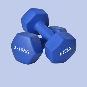 Basics Fitness Home Gym Ejercicio Entrenamiento 1-15 LB Antideslizante Anti-roll Forma hexagonal 10 Opciones de colores Entrenamiento Mancuerna de neopreno - Product Image 4