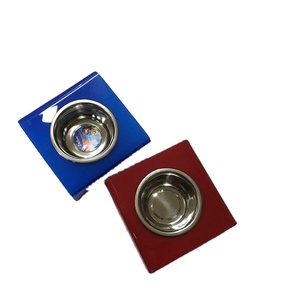 wholesale plastic food ceramic customized sublimation pet bowl double bowls pet bowls with stand