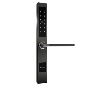 Wifi asistencia multi-punto numérico de seguridad superior manija de aluminio panel eléctrico cerradura digital para puerta corredera cerradura