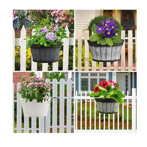 Unique Design Colorful Semicircular Double Wall Plastic Tree <strong>Pot</strong> <strong>Hanging</strong> <strong>on</strong> the <strong>Fencing</strong> - Product Image 3