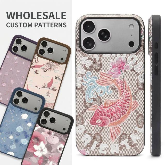 Factory Direct Ethnic Traditional 3D Relief Leather Case for 17 Pro Max Anti Scratch Waterproof Shockproof UV Painted Low