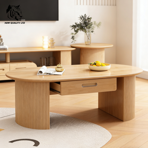 Table basse en bois, nouveau design, prix d'usine, logo personnalisé, stock important, prête à être expédiée, meubles de salon. - Product Image 2