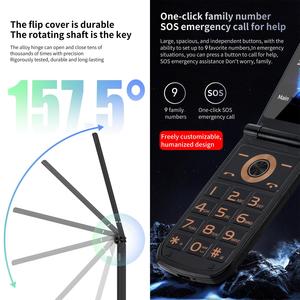 Teléfono Flip S7 4G con Botón de Emergencia SOS, 4800mAh, Pantallas Dobles de 2.4"+1.44", 4G LTE, Nuevo, Doble SIM - Product Image 5