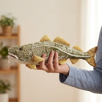 Juguetes de Peluche de Bacalao de Simulación Personalizados de Fábrica Profesional, 11 cm, Relleno de Algodón PP, OEM ODM, CE CPC, para Exposiciones de Cultura de Mariscos