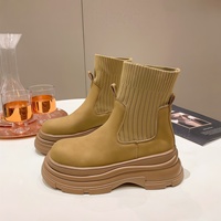 Nouvelles Bottines Martin à Semelle Épaisse pour Femme Automne 2026, Style Rétro Britannique, Bottes Rehaussantes pour Petites Statures