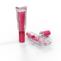 Tube de gloss à lèvres translucide givré Choebe en PETG de 7 ml, forme unique, emballage cosmétique, flacon de gloss à lèvres