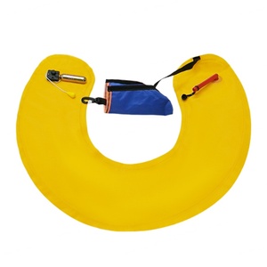 Gilet de sauvetage gonflable automatique jaune en mousse PVC avec cylindre de CO2 et tube de sauvetage pour la sécurité aquatique - Product Image 2