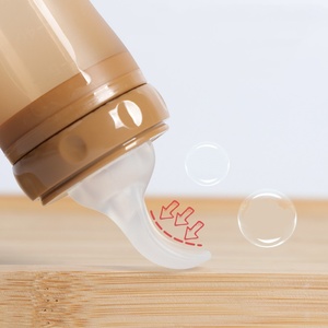 Ensemble de biberons en silicone magique 3-en-1 OEM, design unique, personnalisation d'usine pour les bébés de 0 à 12 mois, inclut cuillère et <span class=keywords><strong>tétine</strong></span> - Product Image 2