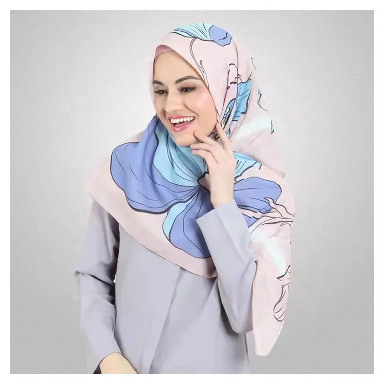 Moq Promotie Volledige Twist Wit Grote Cm <span class=keywords><strong>Kleuren</strong></span> Fijne 45S Premium Stijlvolle Bulk Katoen <span class=keywords><strong>Voile</strong></span> Hoofddoek Digital Printing Hijab