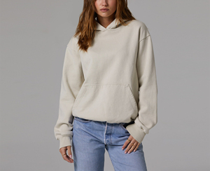 Felpe da <span class=keywords><strong>donna</strong></span> in <span class=keywords><strong>cotone</strong></span> pesante oversize con tasche a canguro felpe Pullover con cappuccio spazzolato di alta qualità da <span class=keywords><strong>donna</strong></span> - Product Image 1