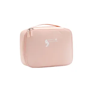 여성을위한 맞춤형 화장실 가방 여자 핑크 메이크업 케이스 경량 스퀘어 화장품 가방