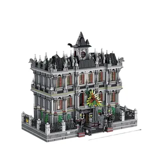 Panlos 613002 Street View Lunatic Asylum Lighting Model Assembly Brick DIY Architecture Micro Building Block kids toy