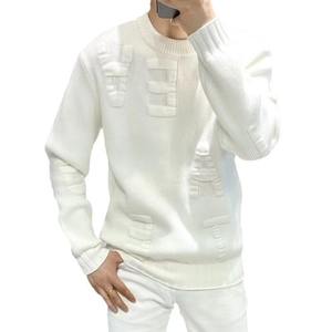 Sudadera holgada antiarrugas para hombre con cuello redondo, prendas de vestir para invierno, decoración con estampado de letras tridimensionales - Product Image 2