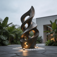 Sculpture abstraite moderne adaptée à une utilisation en extérieur et aux halls d'hôtels