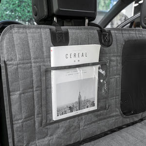 ผ้าคลุมเบาะรถยนต์สำหรับสัตว์เลี้ยงแบบถอดได้ กันน้ำ ลายสก็อตสุดหรู สำหรับสุนัข สำหรับด้านหลังรถยนต์ แบ่งออกเป็นสองช่องตาข่าย พร้อมสายรัดนิรภัย ใช้ได้ทุกฤดู - Product Image 4